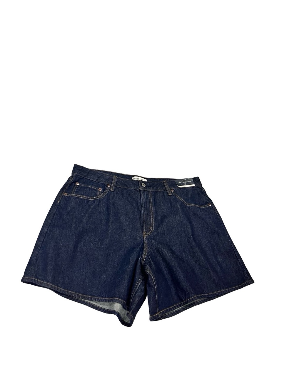 NWT Abercrombie & Fitch Curve Love High Rise Loose Blue Jean Shorts Jorts Sz 33